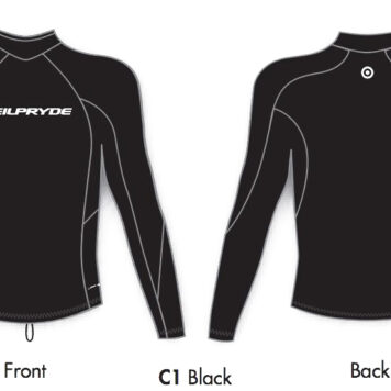 Neil Pryde Mens Classic Long Sleeve Rashguard Black Front and Back