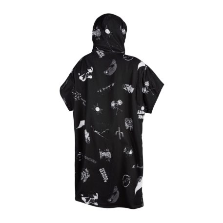 2020 Mystic Kiteboarding Changing Poncho Allover Print Black Back