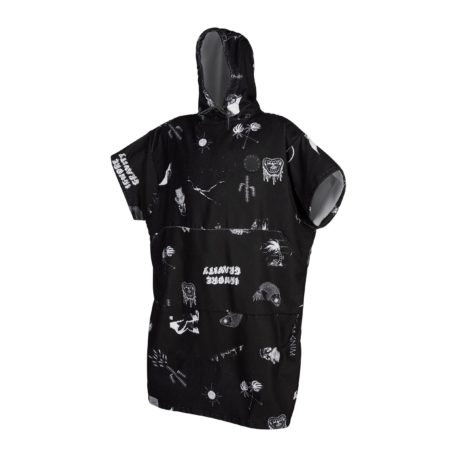 2020 Mystic Kiteboarding Changing Poncho Allover Print Black Front