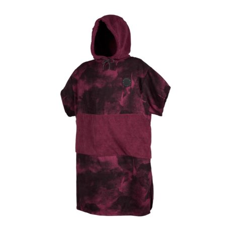 2020 Mystic Kiteboarding Changing Poncho Allover Print Oxblood Red Front