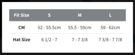 Bern Macon 2.0 MIPS Water Helmet Sizing Chart