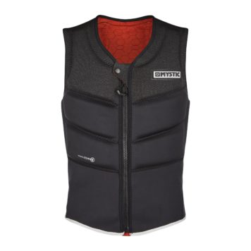2021 Mystic Foil Kiteboarding Front Zip Impact Vest Black Front