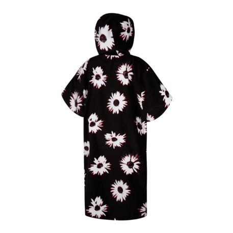 2021 Mystic Kiteboarding Changing Poncho Cotton Velour Black/White Back