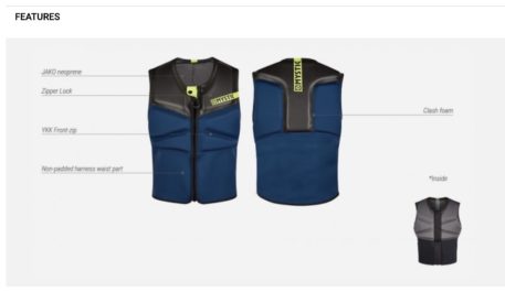 2021 Mystic Block Kiteboarding Front Zip Impact Vest Features