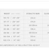 2022 Mystic Mens Harness Bar Sizing Chart