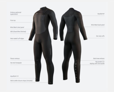 Mystic Voltt Front Zip 5/4 Kiteboarding Wetsuit Features