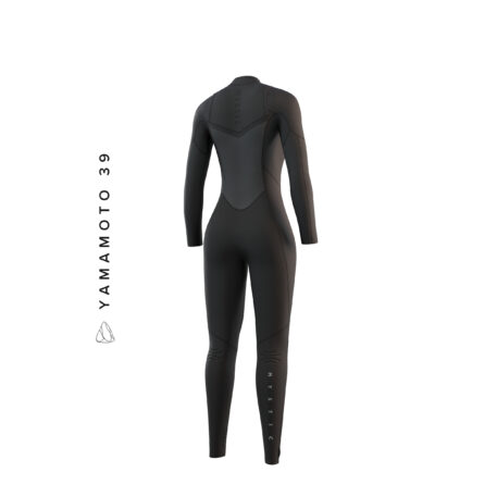2022 Msytic Womens Gem Double Front Zip 5/4 Kiteboarding Wetsuit Black Back