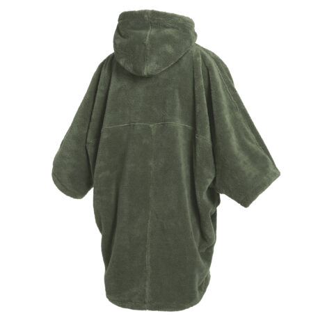 2022 Mystic Womens Kiteboarding Changing Poncho Teddy Olive Green Back