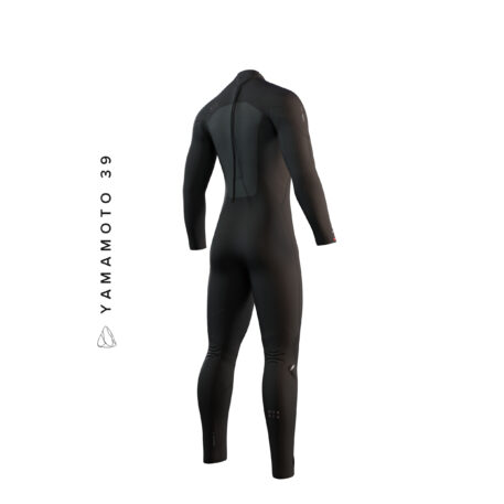 2023 Mystic Majestic Back Zip 5/4 Kiteboarding Wetsuit Black Back