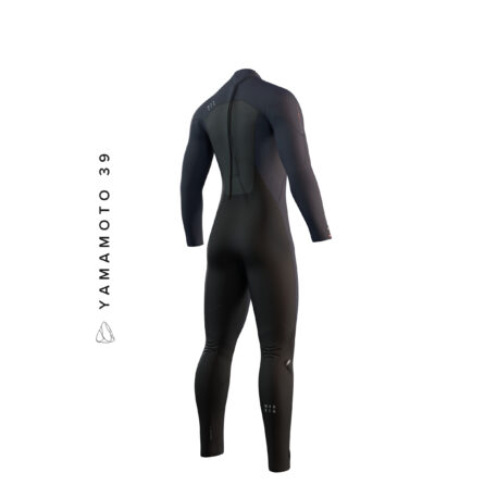 2023 Mystic Majestic Back Zip 5/4 Kiteboarding Wetsuit Navy Back