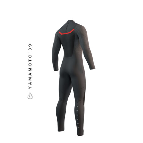 Mystic Majestic Front ZIp 5/4 Kiteboarding Wetsuit Dark Grey Back