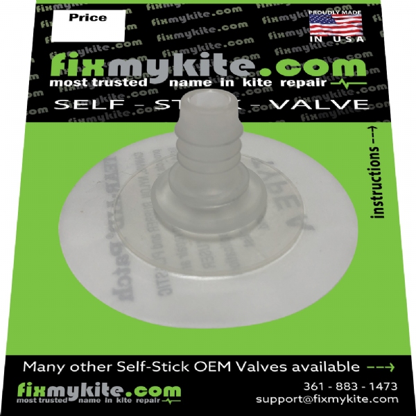 FMK Ozone High Volume Straight One Pump Kiteboarding Kite Self Stick Repair Valve