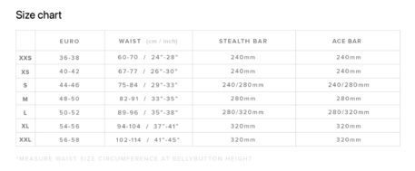 2023 Mystic Harness Sizing Chart