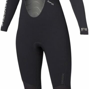 Mystic Star Women Back Zip 3/2 Kiteboarding Wetsuit, Black, S
