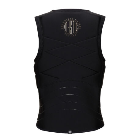 2023 Mystic Outlaw Front Zip Kiteboarding Impact Vest Black Back