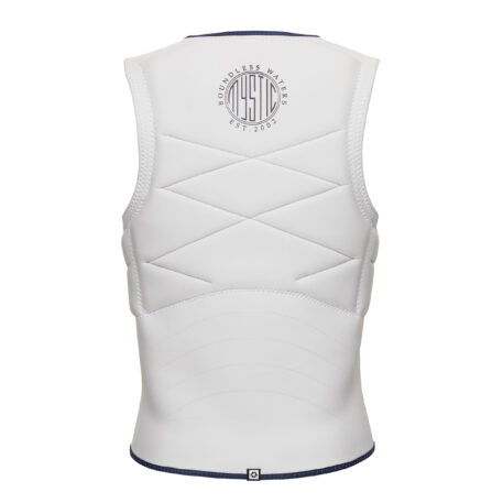 2023 Mystic Outlaw Front Zip Kiteboarding Impact Vest Off White Back