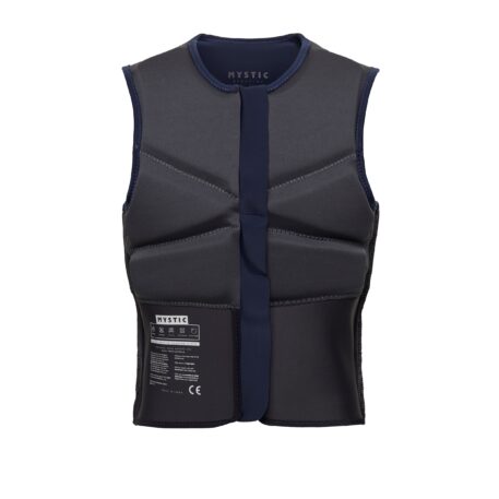 2024 Mystic Block Front Zip Kiteboarding Impact Vest Navy Front Inside