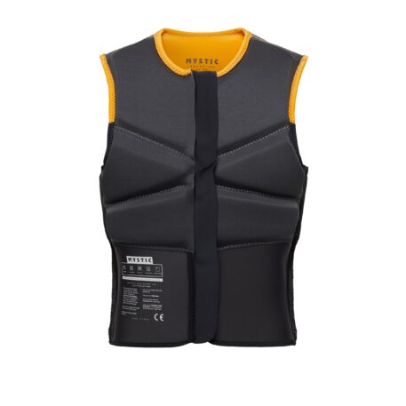 2024 Mystic Block Front Zip Kiteboarding Impact Vest Retro Orange Front Inside