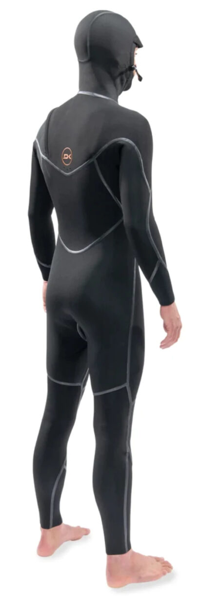 Dakine Cyclone 4/3 Zipfree Hooded Kiteboarding Wetsuit Back Side View