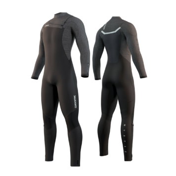 Mystic Majestic Front Zip 3/2 Kiteboarding Wetsuit, Black, Medium