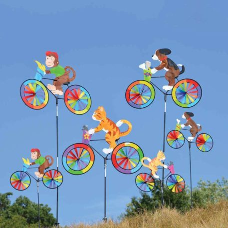 20" Monkey Bicycle Yard Garden Ground Wind Spinner - Image 3