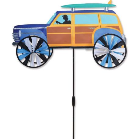 25" Woody Surfer Wagon Yard Garden Ground Wind Spinner