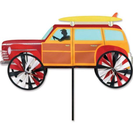 21" Woody Surfer Wagon Yard Garden Ground Wind Spinner