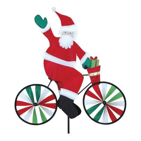 Santa 20" Bicycle Yard Garden Wind Spinner