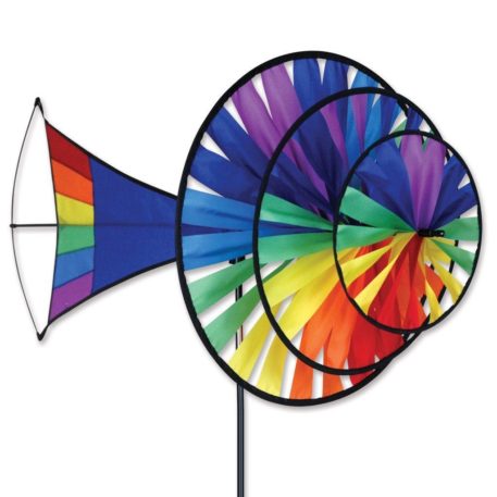 Rainbow Large Triple Spinner Yard Garden Ground Wind Spinner