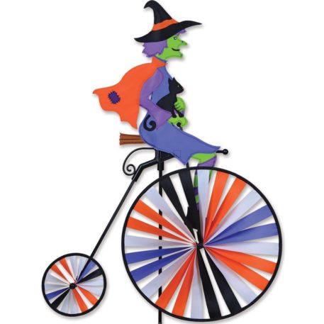 Halloween Witch High Wheel Bike Yard Garden Wind Spinner