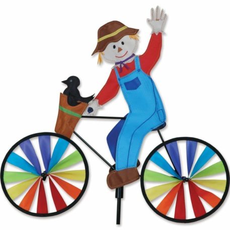 Thanksgiving 20" Autumn Scarecrow Bicycle Yard Garden Ground Wind Spinner