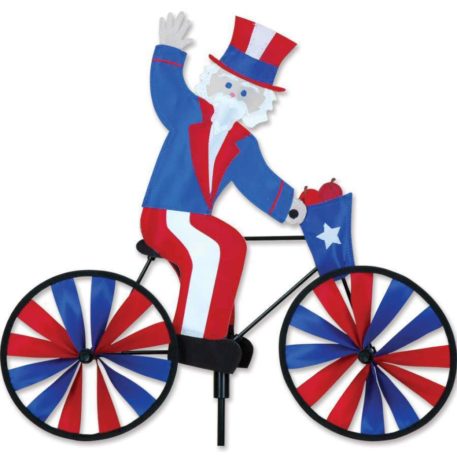 Uncle Sam 20" Bike Patriotic Yard Garden Wind Spinner