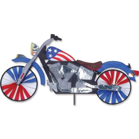 Patriotic Motorcycle 32" Yard Garden Wind Spinner