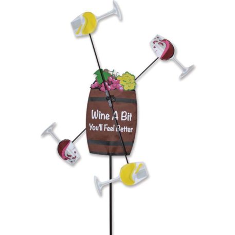 Wine a Bit More Whirligig Yard Garden Wind Spinner