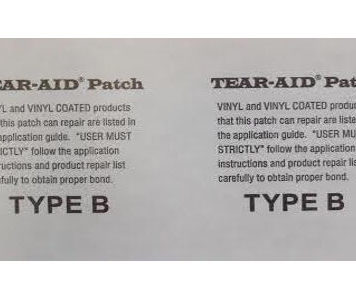 Tear Aid Type B 6"x3" Vinyl Repair Patch